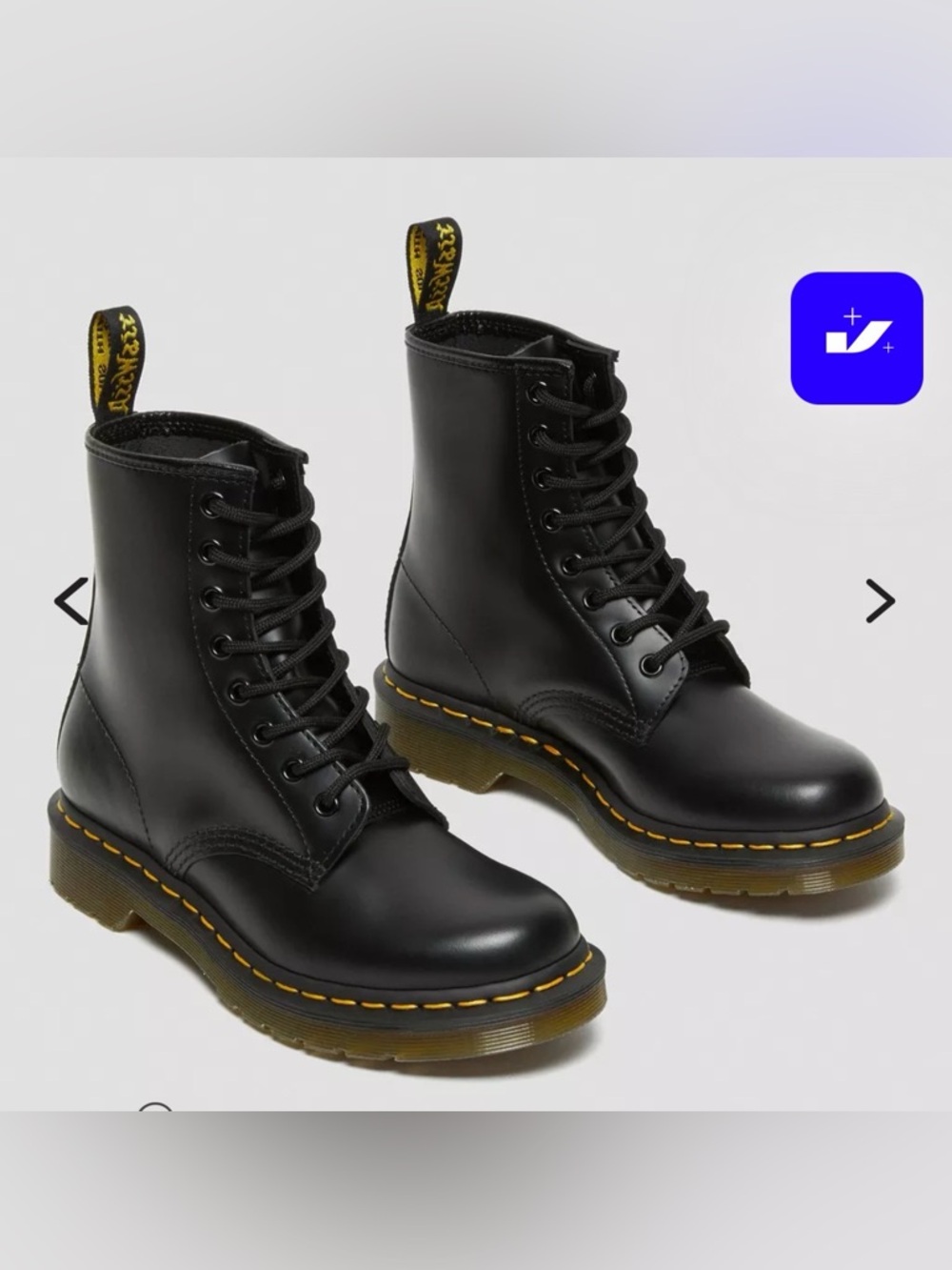 Classic Dr. Martens Black Leather Lace-Up Combat Boots- 1460